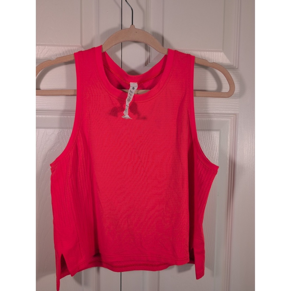 Lululemon Athletics Women's Orange Cropped Tank Top Gym Shirt Size 6